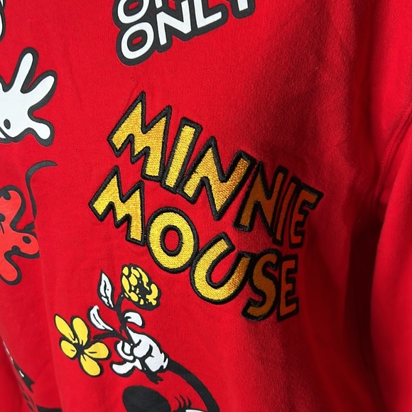 Disney 100 Retro Reimagined Fiery Red Minnie Mouse Hoodie Size Oversized M - Picture 4 of 7